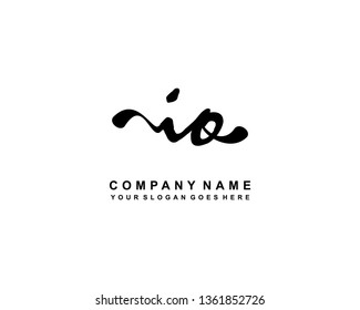 I O Initial Handwriting Logo Template