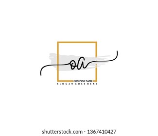 O A Initial Handwriting Logo Template