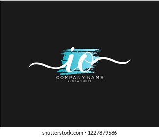 I O Initial handwriting logo vector