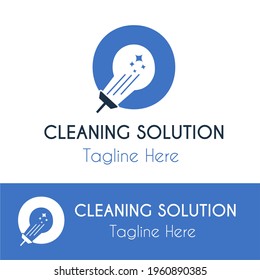 O Initial letter Cleaning Service Simple Modern Logo Idea. Housekeeping, Renovation and maintenance service company logo template. Housework cleaner disinfectant retail Business Logo vector template