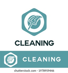 O Initial Letter Cleaning Service Simple Flat Modern Logo with Broom, Brush icon. Housecleaning, Maintenance Home Repair Business Brand. Home Clean Up Retail company 