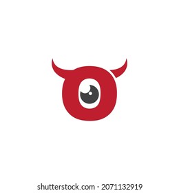 O initial letter with devil horn logo vector design