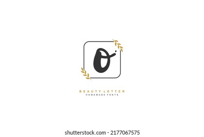 O Initial letter handwriting and  signature logo. A concept with template element.