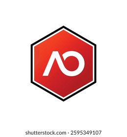 A O Initial Letter Hexagon Shape Logo Template