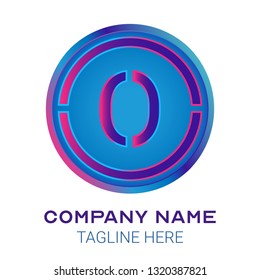 O initial letter logo design with gradient of cyan and magenta color that can be used for business company
