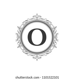 O initial letter logo template with luxury ornament