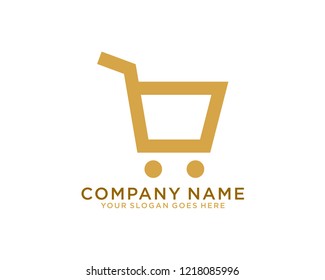 O Initial logo concept with shopping cart template vector