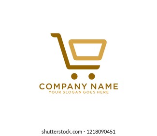 O Initial logo concept with shopping cart template vector