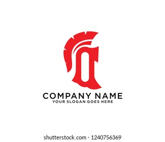 O Initial logo concept with spartan template vector