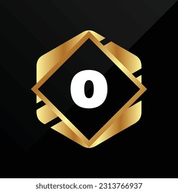 O Initial luxury gold Letter Type Logo Sign Symbol Icon Simple Elegance