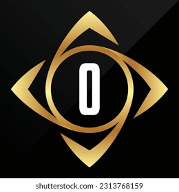 O Initial luxury gold Letter Type Logo Sign Symbol Icon Simple Elegance