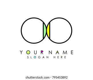 O & O initial minimalist logo template vector