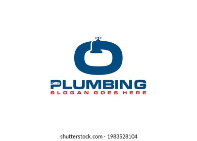 O Initial for Plumbing Service Logo Template, Water Service Logo icon.