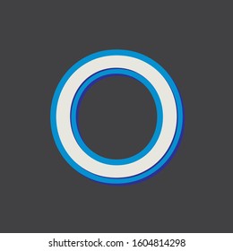 O initial text font logo icon vector design graphic minimal clean premium modern cyan blue light Outline