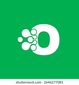 O initials dot technology connection vector logo design