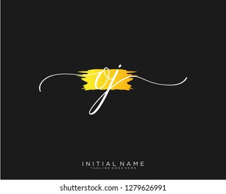 O J Initial handwriting logo vector