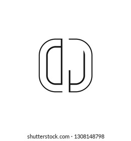 O J initial letter, modern logo design template vector