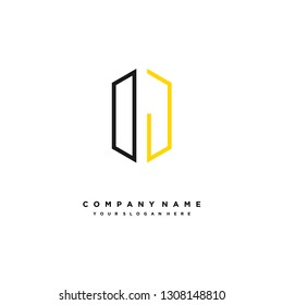 O J initial letter, modern logo design template vector