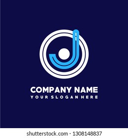 O J initial letter, modern logo design template vector