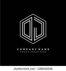 O J initial letter, modern logo design template vector