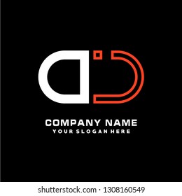 O J initial letter, modern logo design template vector
