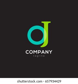 O J joint logo icon design vector template 