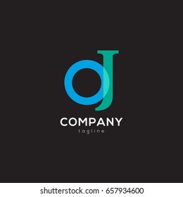 O J joint logo icon design vector template 