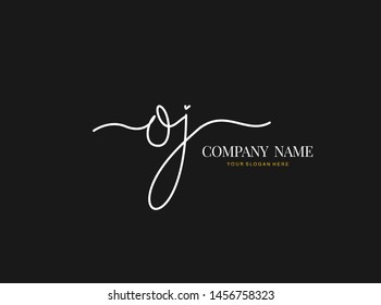 O J OJ Initial handwriting logo design with circle. Beautiful design handwritten logo for fashion, team, wedding, luxury logo.