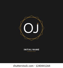 O J OJ Initial logo letter with minimalist concept. Vector with scandinavian style logo.