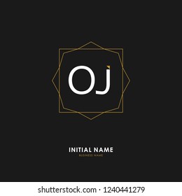 O J OJ Initial logo letter with minimalist concept. Vector with scandinavian style logo.