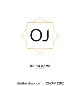 O J OJ Initial logo letter with minimalist concept. Vector with scandinavian style logo.