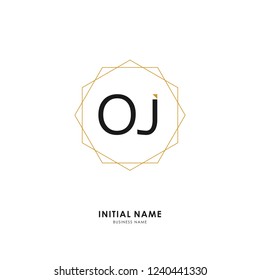 O J OJ Initial logo letter with minimalist concept. Vector with scandinavian style logo.