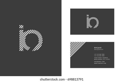 I O joint logo design letter with business card template