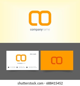 O joint logo design vector with business card template
