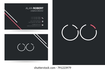 O & O joint logo stroke letter design with business card template