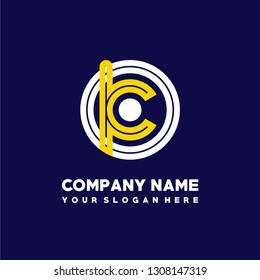 O K initial letter, modern logo design template vector