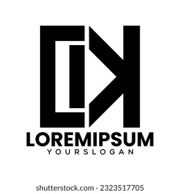 o and k letter logo design 