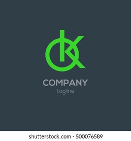 O & K Letter logo design vector template