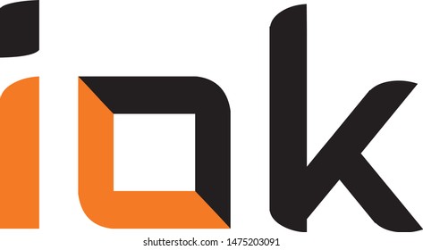 I O K letters logo