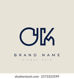 O and K logo design. OK abstract Letters Logo Monogram. This logo design is the process of creating a visual symbol that represents a brand, company, or individual.