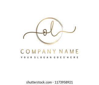 O L Initial handwriting logo vector