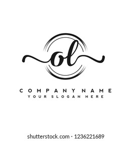 O L Initial handwriting logo vector