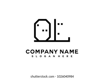 O L initial logo template vector