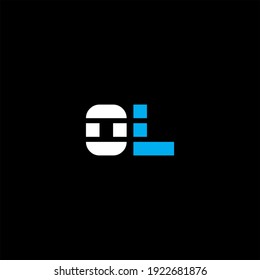 O L letter logo vector design on black color background. OL monogram