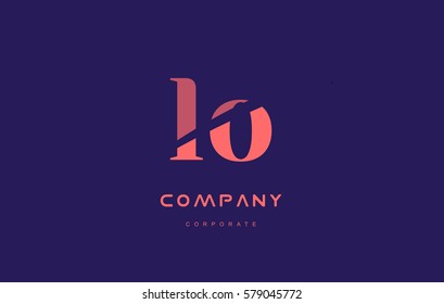 o l lo alphabet small letter blue pink creative design vector company logo icon template 