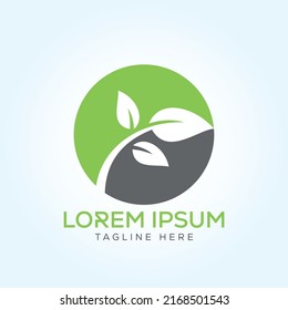 Plantilla de logotipo de letra verde hoja en diseño de vectores de estilo minimo creativo moderno