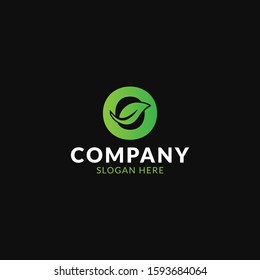 O Leaf Letter Logo Icon Design in Green Colors. Eco Bio Letter Design Vector Illustration.