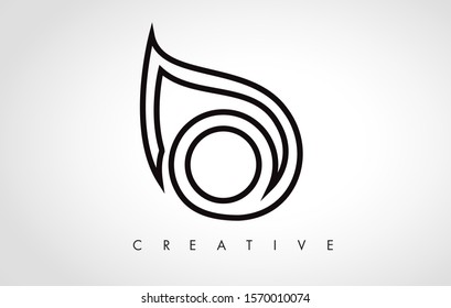 O Leaf Logo Letter Design with Leaf Outline Vector Illustration.