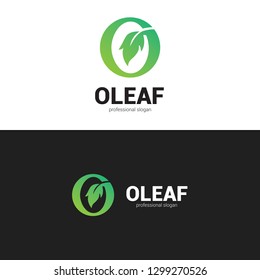 O leaf logo template