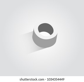 O letter 3d logo design vector